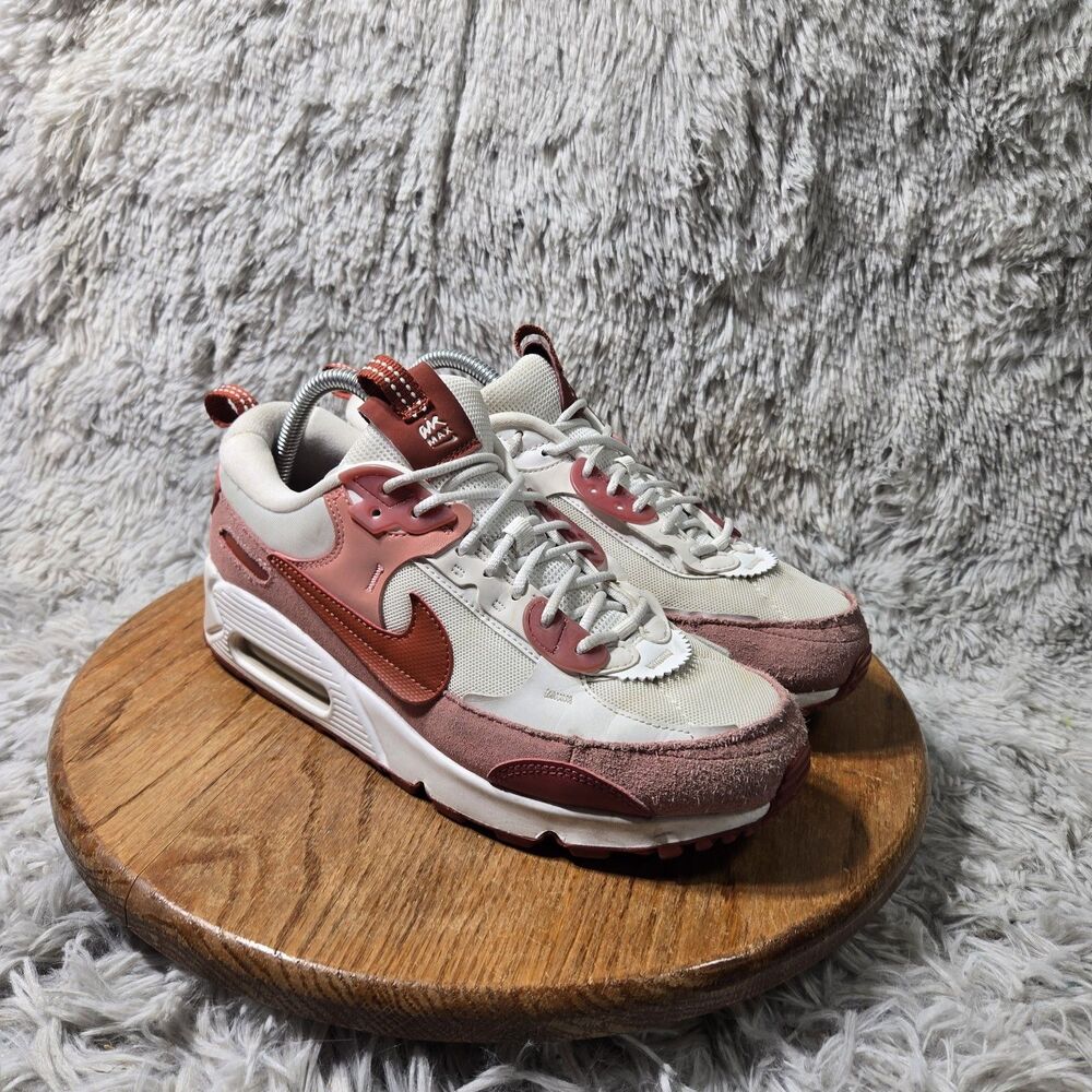 Nike Air Max 90 Futura Sneaker Low Women 10 Shoes Red Stardust Rugged FQ881-618